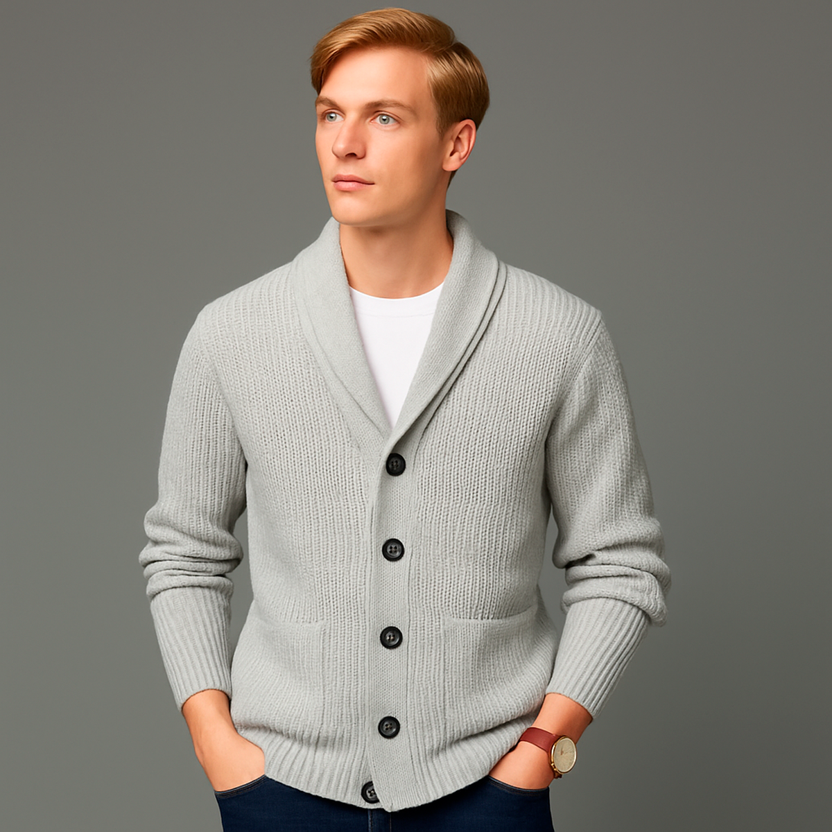 Heren Gebreide Cardigan